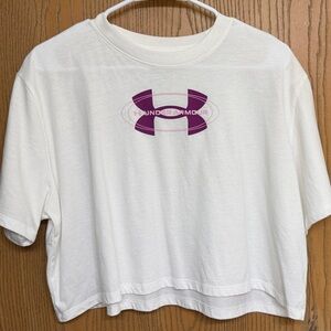 Under Armour White Tee with Gray Logo